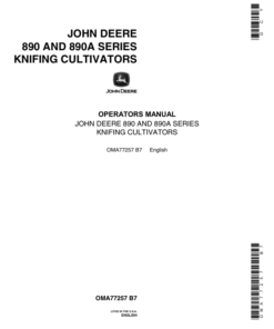 John Deere 890, 890A Series Knifing Cultivators Operator's Manual (OMA77257)