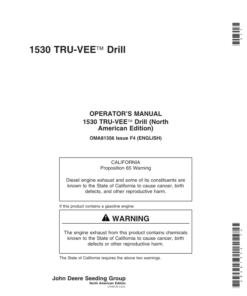 John Deere 1530 Tru-Vee Drill (North America) (710101-Current) Operator's Manual (OMA81356)