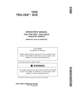 John Deere 1535 TRU-VEE Drill (North America) (710101-Current) Operator's Manual (OMA81357)