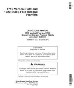 John Deere 1710 & 1720 Integral Planter Operator's Manual (OMA82867)