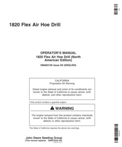 John Deere 1820 Flex Air Hoe Drill Operator's Manual (OMA83105)