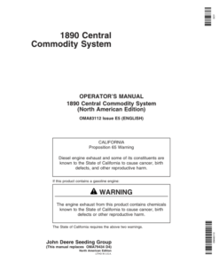 John Deere 1890 Central Commodity System Operator's Manual (OMA83112)
