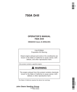 John Deere 750A Grain Drill European Edition (715101-730100) Operator's Manual (OMA83434)