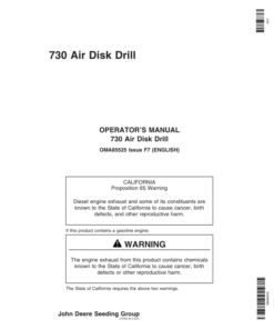 John Deere 730 Air Disk Drill (720101-730100) (North American) Operator's Manual (OMA85525)