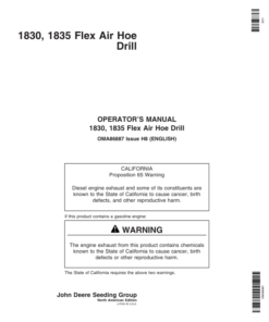John Deere 1830 & 1835 Flex Air Hoe Drill North America (730101-735100) Operator's Manual (OMA86887)