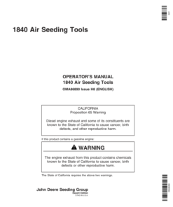 John Deere 1840 Air Seeding Tools (730101-730999 ) Operator's Manual (OMA86890)