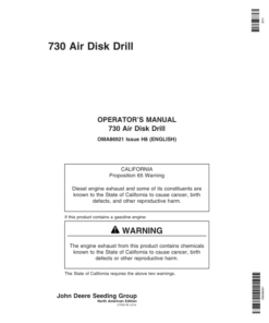 John Deere 730 Air Disk Drill (730101-) (North American) Operator's Manual (OMA86921)