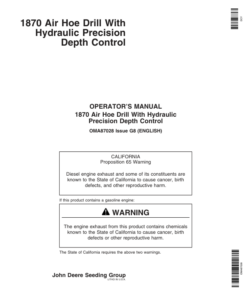 John Deere 1870 Air Hoe Drill North America (730101-735100) Operator's Manual (OMA87028)