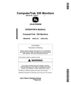 John Deere ComputerTrak 350 Monitors (Worldwide Edition) Operator's Manual (OMA88446)
