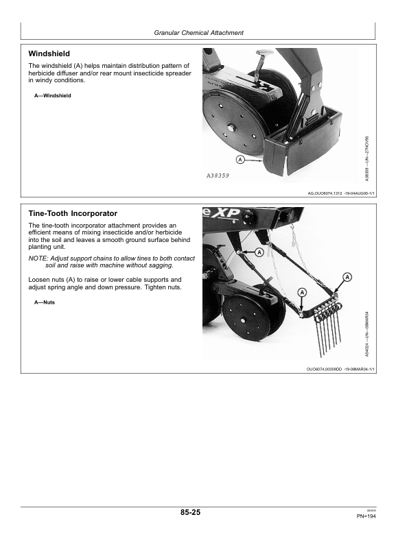 John Deere Rate Charts & Settings Metric Units (735101-410100) Operator's Manual (OMA88596) - Image 2