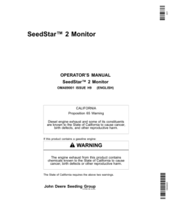 John Deere SeedStar 2 Monitor Worldwide Edition (735101-740100) Operator's Manual (OMA89001)