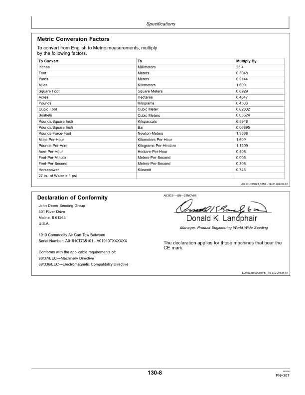 John Deere 1910 Commodity Air Cart (Ground Driven) North America (735101-740100) Operator's Manual (OMA89258) - Image 4