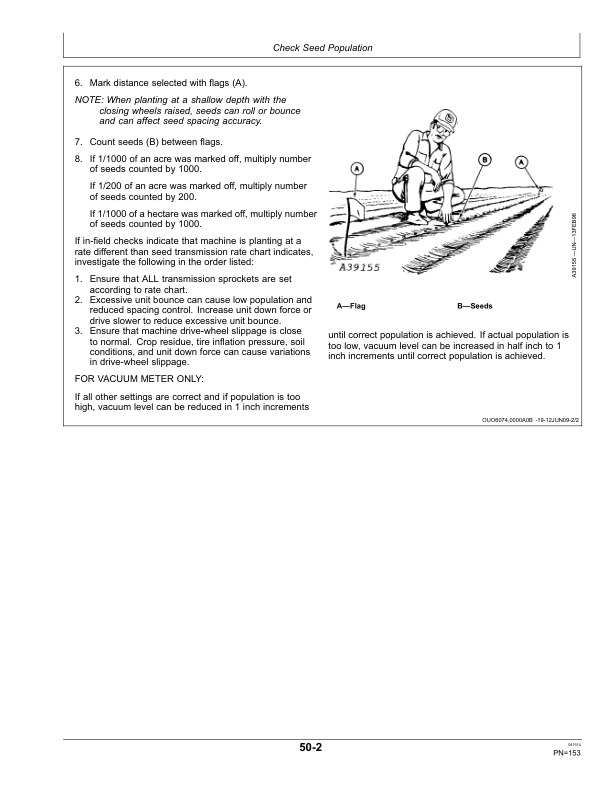 John Deere Rate Charts & Settings Standard Units (740101- ) Operator's Manual (OMA89866) - Image 2