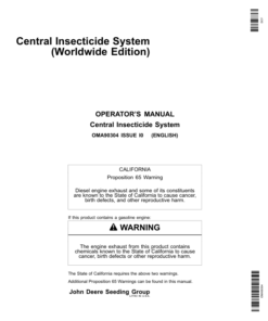 John Deere Central Insecticide System Operator's Manual (OMA90304)