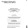 John Deere Components for DB44, DB58, DB60, DB66, DB80, DB88, DB90, & DB120 Deere/Bauer Planters Worldwide Edition (740101-745100) Operator's Manual (OMA90345)