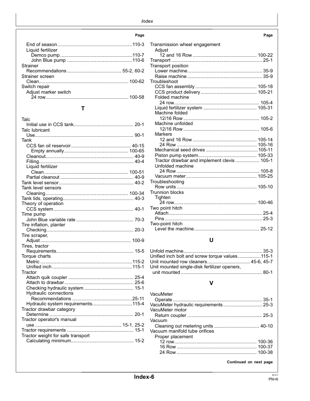 John Deere 1770NT CCS Pro-Series Planter 12/16/24 Row w/ XP Row Units Operator's Manual (OMA91234) - Image 2