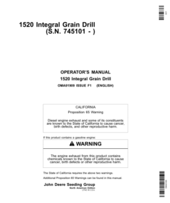 John Deere 1520 Integral Grain Drill (North America) (745101-750100) Operator's Manual (OMA91909)