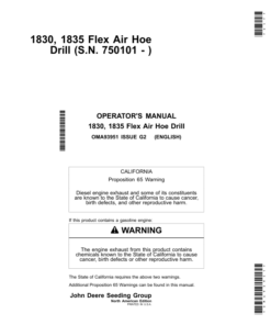 John Deere 1830 & 1835 Flex Air Hoe Drill North America (750101-760100) Operator's Manual (OMA93951)
