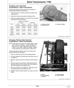 Alternative view of John Deere Rate Charts & Settings (Standard) (000000-765100) Operator's Manual (OMA98982)