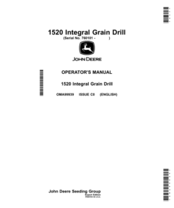 John Deere 1520 Integral Grain Drill (Export) (760101-Current) Operator's Manual (OMA99939)
