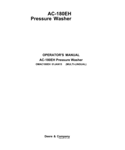John Deere AC-180EH Pressure Washer Operator's Manual (OMAC180EH)