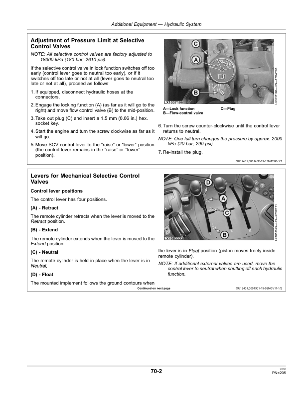 John Deere 7130, 7230, 7330, 7430 & 7530 Premium Tractors (North American) Operator's Manual (OMAL171429) - Image 2