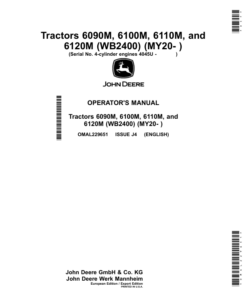 John Deere Tractors 6090M-6120M (WB2400) (MY20-) Operator's Manual (OMAL229651)