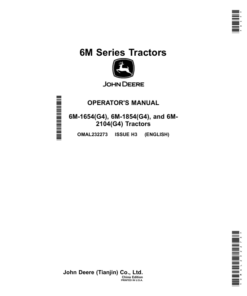 John Deere 6M Series Tractors (China Edition) Operator's Manual (OMAL232273)
