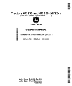 John Deere Tractors 6R 230, 6R 250 (MY22- ) Operator's Manual (OMAL234740)