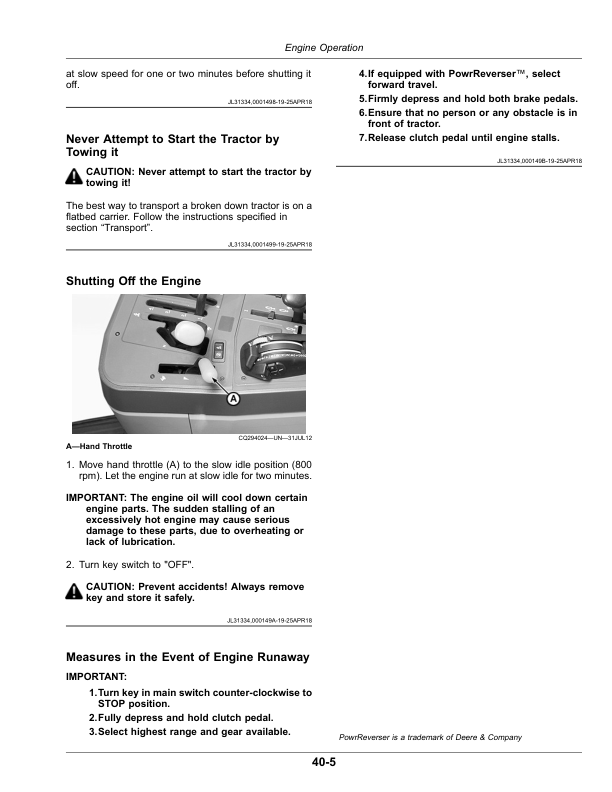 John Deere 6M-1654, 6M-1854, 6M-2104 Tractors (China Edition) Operator's Manual (OMAL235254) - Image 3