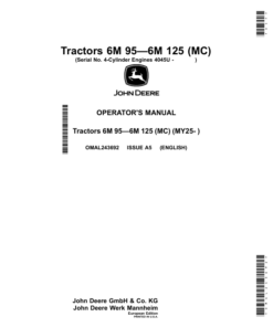 John Deere Tractors 6M 95—6M 125 (MC) Operator's Manual (OMAL243692)