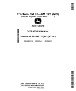 John Deere Tractors 6M 95—6M 125 (MC) (MY25- ) Operator's Manual (OMAL243722)