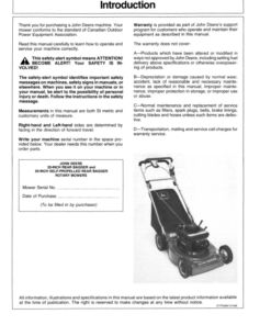 Alternative view of John Deere 20 Inch Walk-Behind Rotary Mowers Operator's Manual (OMAM200006)