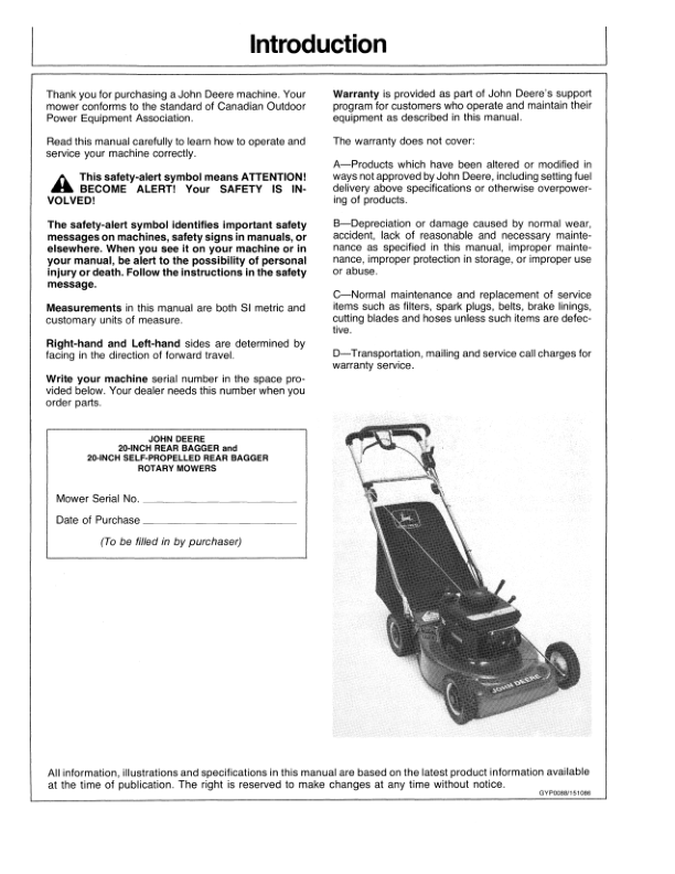 John Deere 20 Inch Walk-Behind Rotary Mowers Operator's Manual (OMAM200006) - Image 2