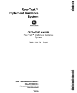 John Deere Row-Trak Guidance System Operator's Manual (OMAR115001)