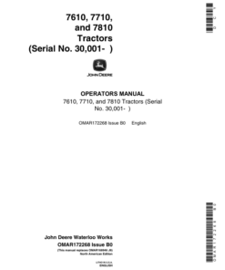 John Deere 7610, 7710, 7810 Tractors Operator's Manual (OMAR172268)