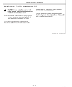 Alternative view of John Deere 9100, 9200, 9300, 9400 Tractors (030001-) Operator's Manual (OMAR172611)
