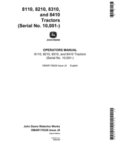 John Deere 8110, 8210, 8310, 8410 Tractors Operator's Manual (OMAR178326)