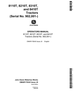 John Deere 811T, 8210T, 8310T, 8410T Tractors Operator's Manual (OMAR178343)