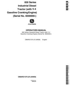 John Deere 830 Tractors Operator's Manuals (OMAR21370)