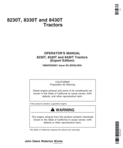 John Deere 8230T, 8330T, 8430T Row-Crop Tractors Operator's Manual (OMAR229561)