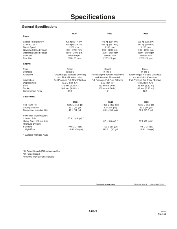 John Deere 9430, 9530, 9630 Scrapers Operator's Manuals (OMAR248017) - Image 4