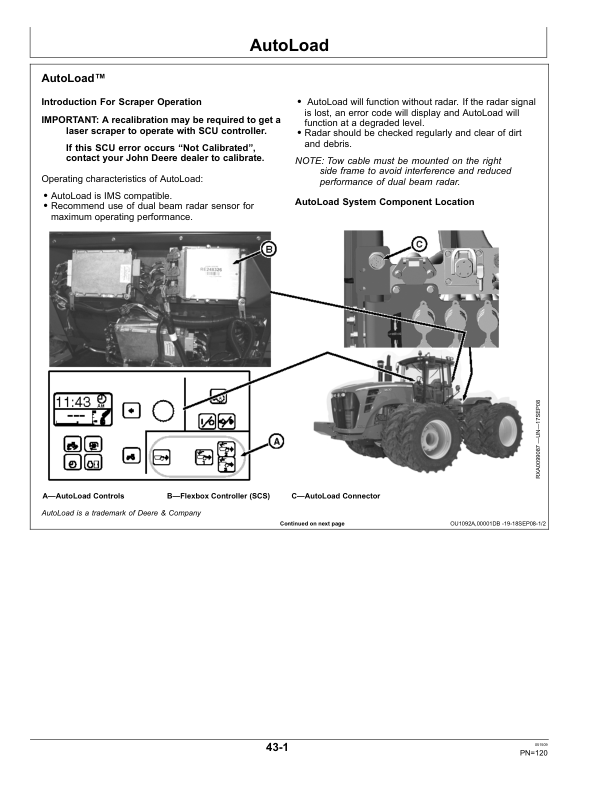 John Deere 9430, 9530, 9630 Scraper Tractors (013000-) Operator's Manual (OMAR309191) - Image 2