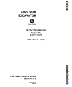 John Deere 490D, 590D Excavators Operator's Manuals (OMAT126018)