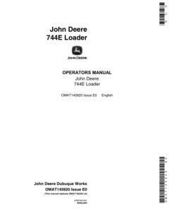 John Deere 744E Loaders Operator's Manuals (OMAT145920)