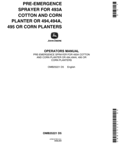 John Deere Pre-Emergence Sprayer Kits Operator's Manual (OMB25221)