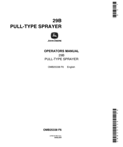 John Deere 29B Pull-Type Sprayer Operator's Manual (OMB25338)