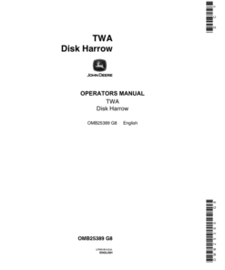 John Deere TWA Disk Harrow Operator's Manual (OMB25389)