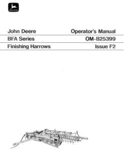 John Deere BFA Series Finishing Harrows Operator's Manual (OMB25399)
