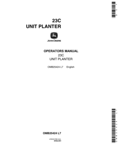 John Deere 23C Unit Planter Operator's Manual (OMB25424)